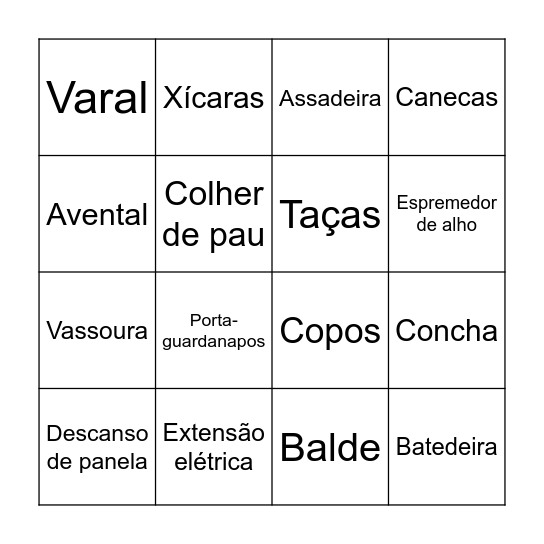 Chá de Panela T&K Bingo Card