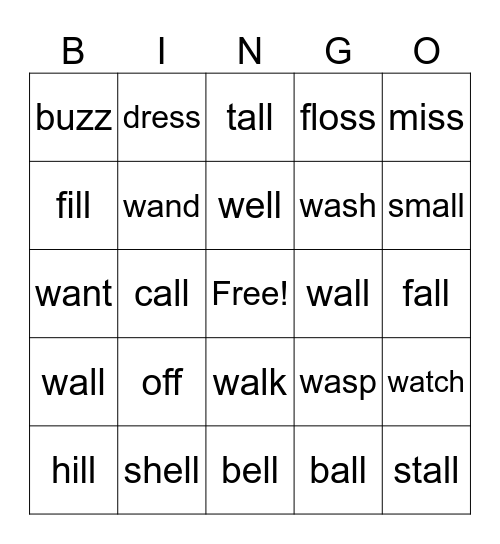 2.1-2.3 Bingo Card