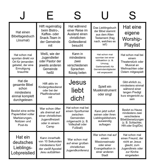 Lass uns kennenlernen! Bingo Card