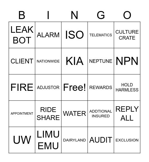 Bingo Card
