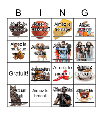 Est-ce que vous ... Bingo Card