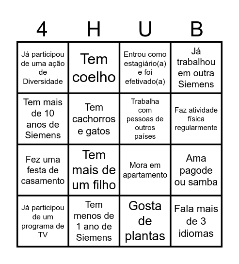 Conecta+ Bingo Card