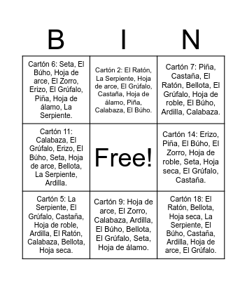 grufalo Bingo Card
