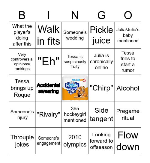 Jocks in Jills 2026 Bingo Card