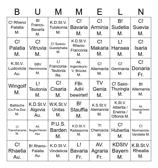 Korpo Bingo Card