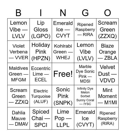Quality Promise Bingo Card