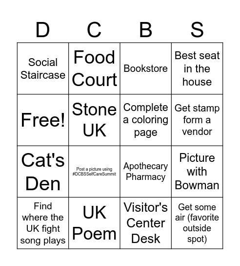 Self-Care Summit Bingo Card