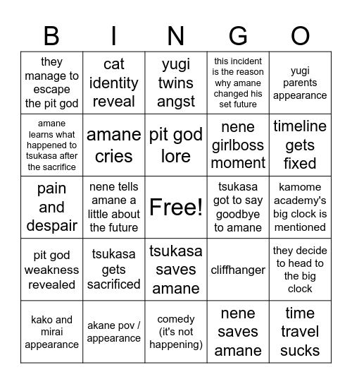 tbhk chapter 132 Bingo Card