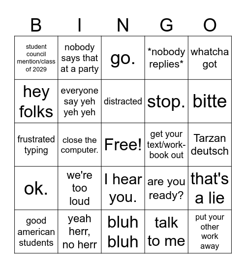 HERR BINGO Card