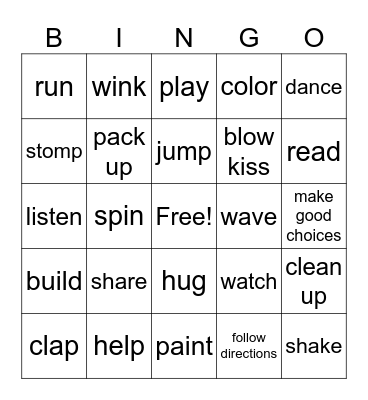 I Can Bingo Card