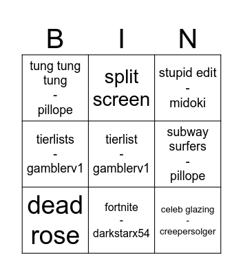 hide Bingo Card
