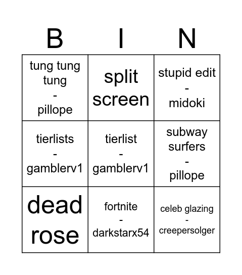 hide Bingo Card