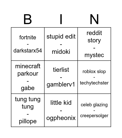 hide Bingo Card