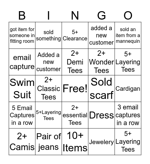 Down East Bingo Card