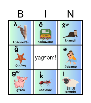 alphabet bingo 3x3 Bingo Card