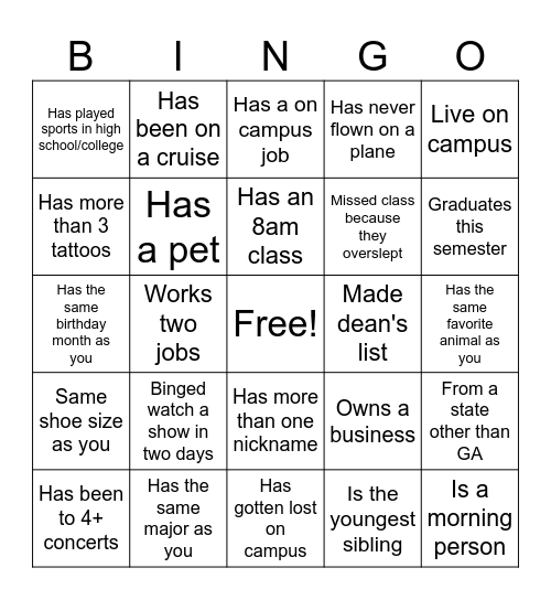 FIND SOMEONE WHO... Bingo Card