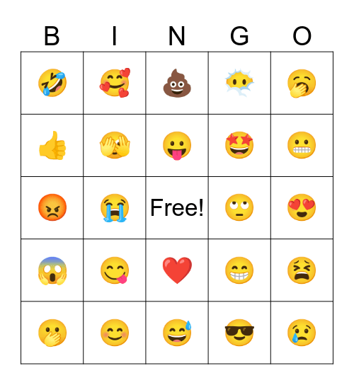 Emoji Bingo Card