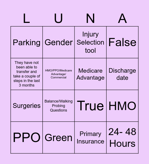 Documentation and Probing Bingo Card