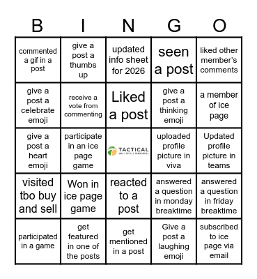 ICE Page Bingo Card