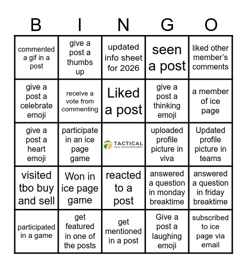 ICE Page Bingo Card