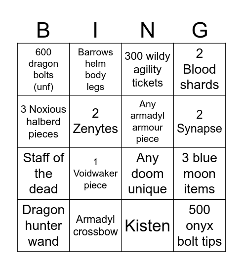Deadman Bingo Card
