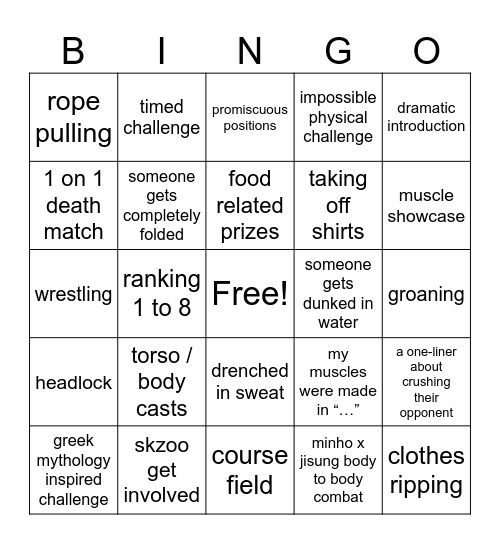 스키지컬: 8 Bingo Card