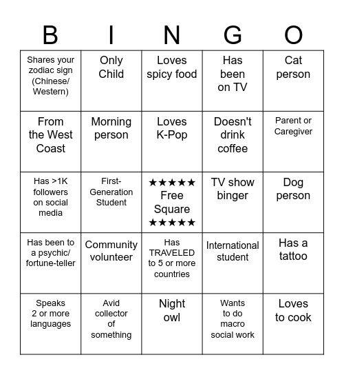 ASSG Social Bingo Card