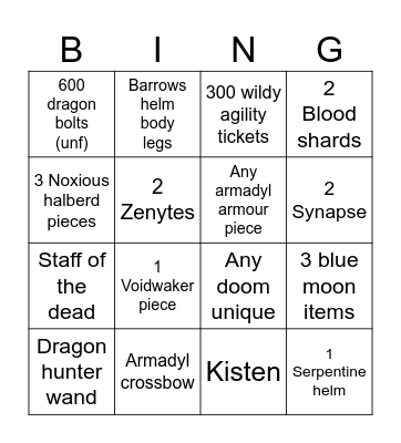 Deadman Bingo Card
