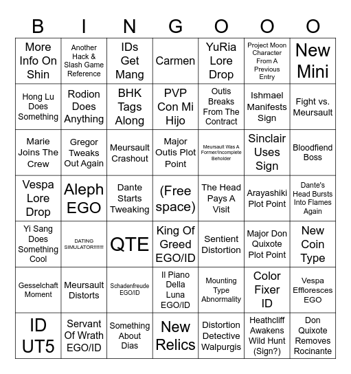 LC Season 8 PREDICTIONS Bingo Card