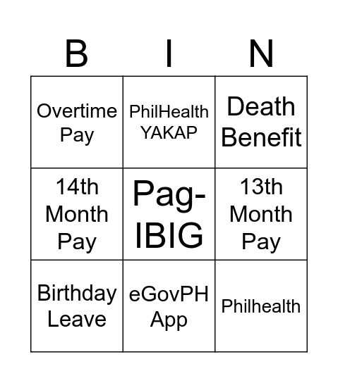 QTA BINGO Card