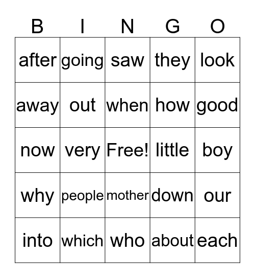 Week of March 20 Bingo Card