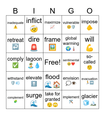 ESL - Saving Cities Read 5 Bingo Card