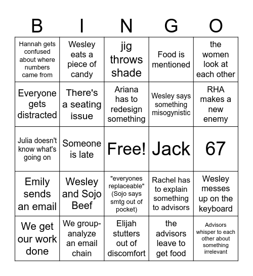 RHA Weekly Eboard Bingo Card