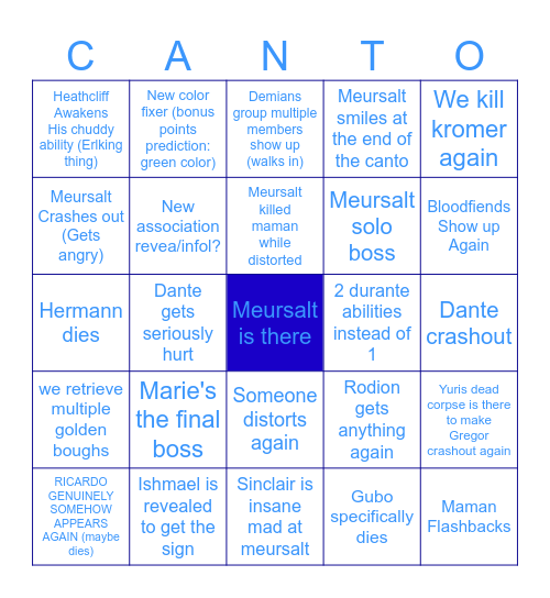 Gaze bearing bingo Card