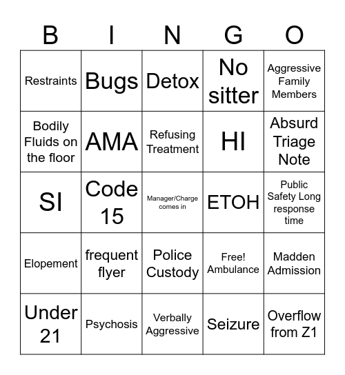 BH Bingo Card