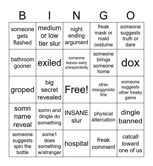 EVILLL bingo board Bingo Card