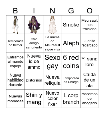Canto 10 Bingo Card