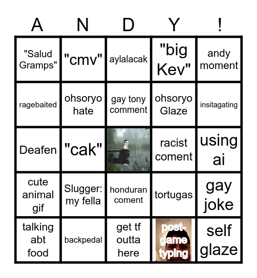Andigo Bingo Card