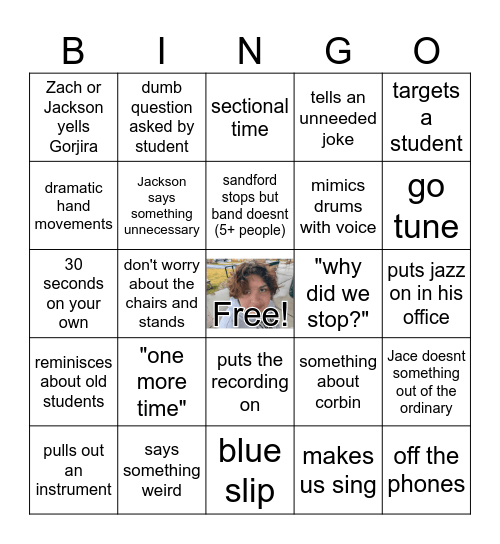 Sandford Bingo!! (Concert) Bingo Card