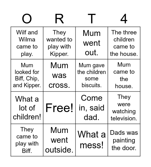 Come In Bingo Card