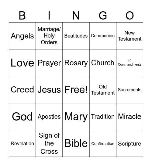 Bingo Chapter 1 Bingo Card