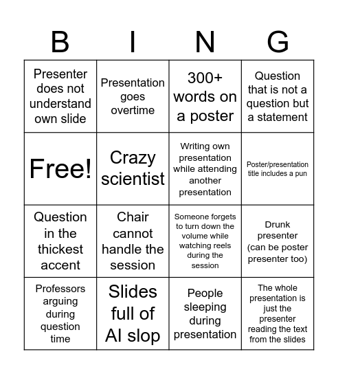 EWLP bingo Card