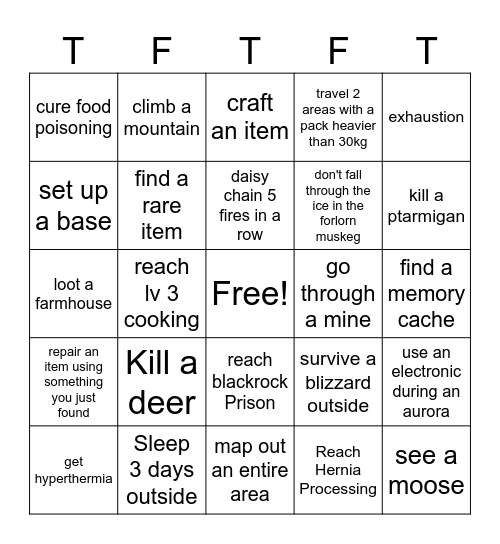 Longing our Dark Bingo Card