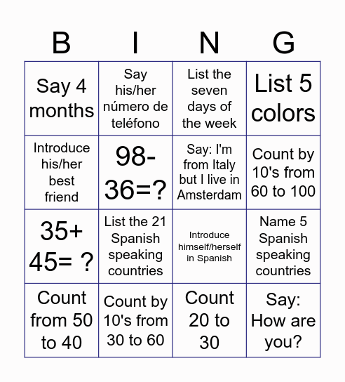 FIND A PERSON WHO CAN.... Bingo Card
