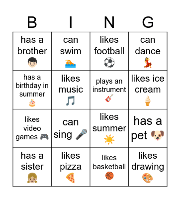 Find someone who... Bingo Card