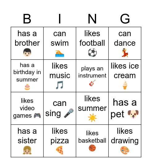 Find someone who... Bingo Card