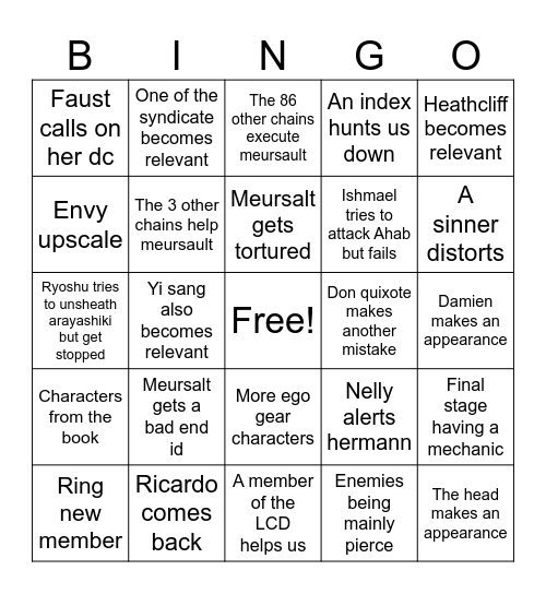 Canto 10 bingo card Bingo Card