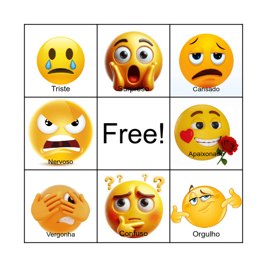 BINGO LIBRAS EMOÇÕES Bingo Card