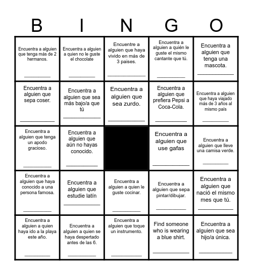 Encuentra a alguien que... Bingo Card