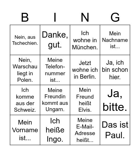 Bingo Card